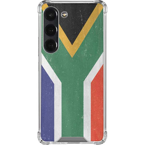 South Africa Flag Distressed Galaxy S23 Clear Case